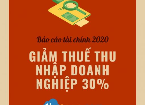 Lưu quan trọng cho kỳ Báo cáo tài chính 2020: Giảm 30% thuế thu nhập doanh nghiệp
