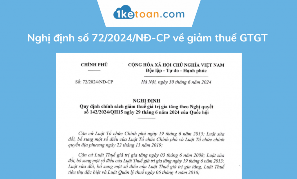 Nghị định số 72/2024/NĐ-CP - Giảm thuế GTGT